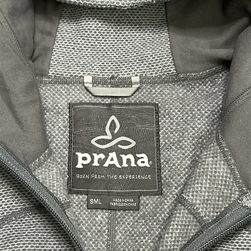 Prana Rockaway Full Zip Gray Texture Hoodie Jacket Size Small - Picture 11 of 12